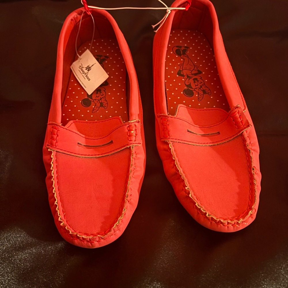 Disney Women's Vibrant Red Moccasins size 9